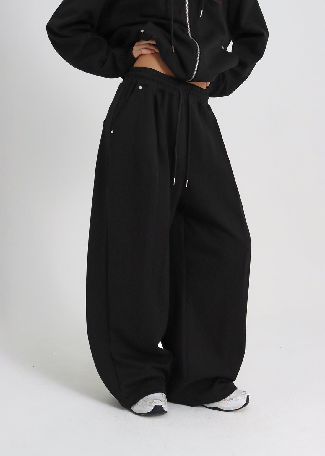 DOUBLE COTTON RIVET ONE-TUCK TWO-WAY PANTS 5