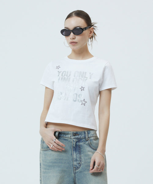 UNLOCK CROP TEE - 2 COLORS