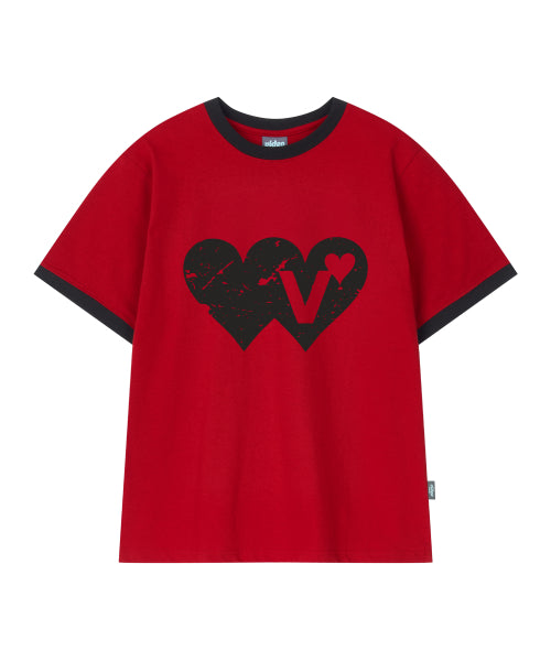 DOUBLE HEART RINGER TEE - 2 COLORS