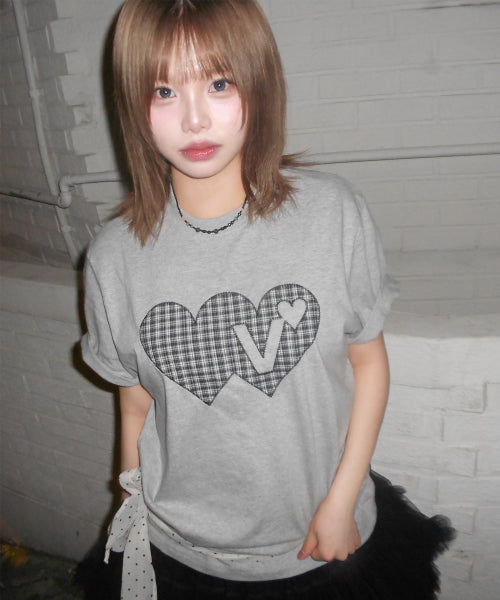 DOUBLE DOUBLE HEART TEE - 3 COLORS