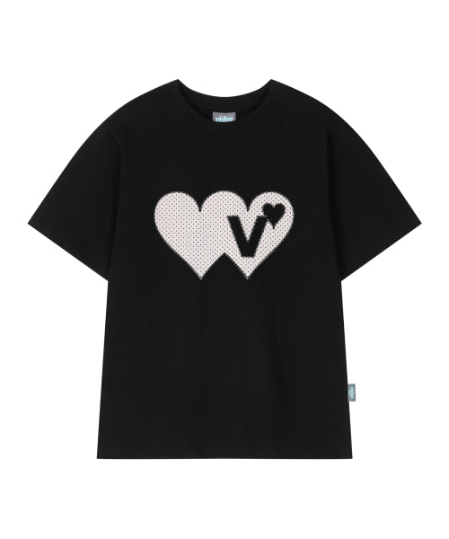 DOUBLE DOUBLE HEART TEE - 3 COLORS