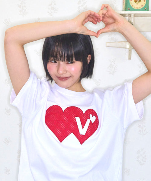 DOUBLE DOUBLE HEART TEE - 3 COLORS