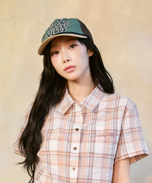 STITCH EMBROIDERY BALL CAP #GISELLE同款! KHAKI