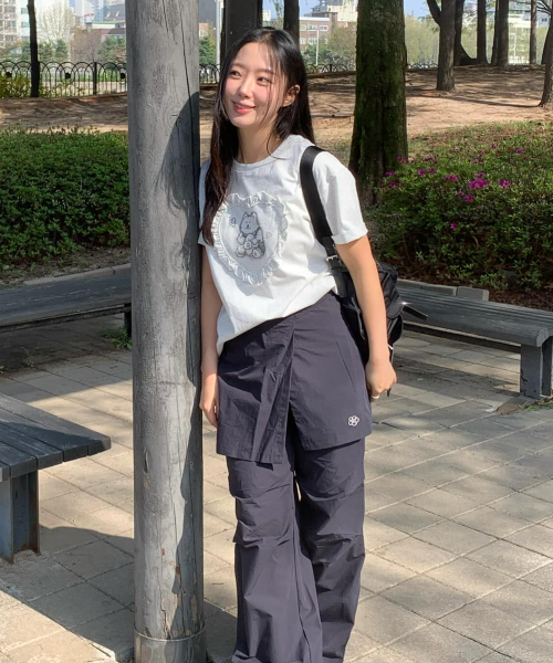 SKIRT LAYERED PANTS #GISELLE同款! - 2 COLORS CHARCOAL