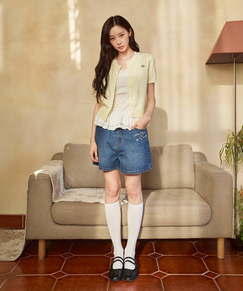KNEE-LENGTH DENIM SHORTS #GISELLE同款! - 2 COLORS BLUE