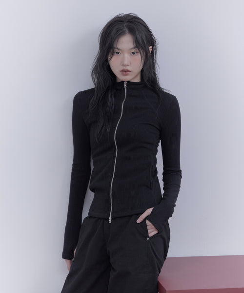 TWO-WAY ZIP-UP CARDIGAN - 2 COLORS