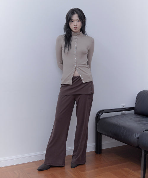 LAYERED SKIRT PANTS - 2 COLORS