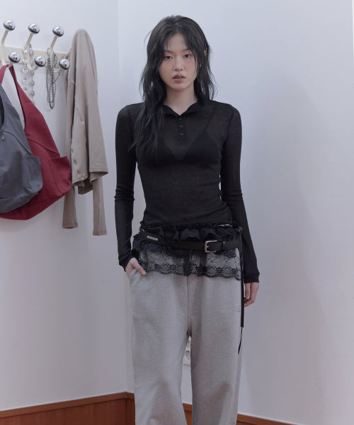 SHEER HIGH-NECK T-SHIRT - 3 COLORS