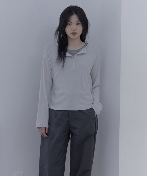 HENLEY NECK T-SHIRT - 4 COLORS