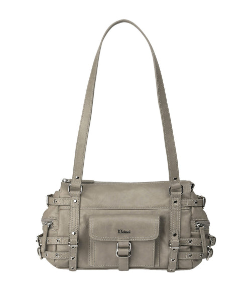 BELTED POCKET MINI SHOULDER BAG - 3 COLORS GREY