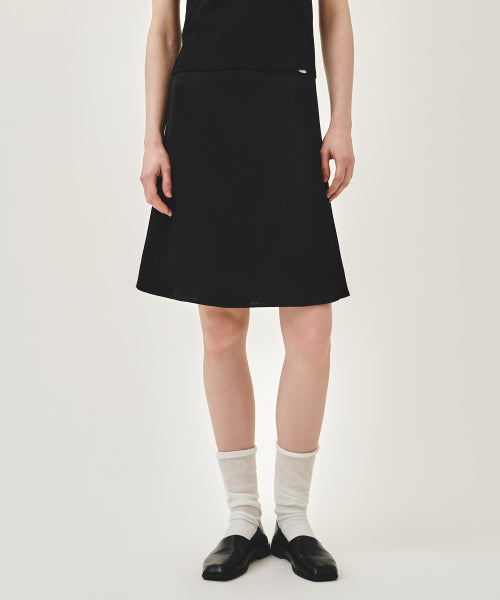 W SATIN SKIRT - 2 COLORS BLACK