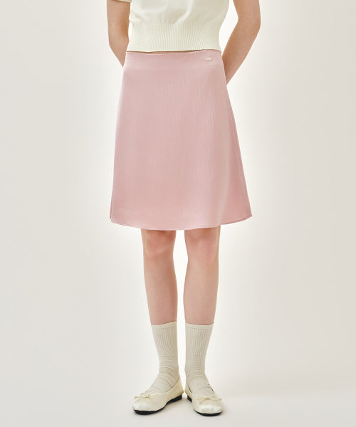W SATIN SKIRT - 2 COLORS PINK