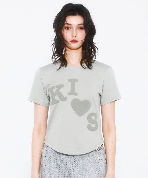 MESSY KISS LOGO T-SHIRT - 4 COLORS KHAKI