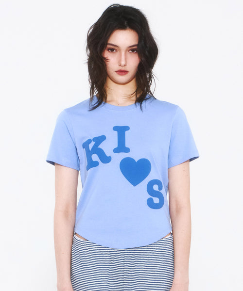 MESSY KISS LOGO T-SHIRT - 4 COLORS BLUE