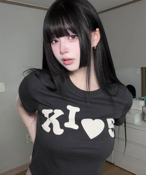 BUMPY KISS LOGO T-SHIRT - 4 COLORS CHARCOAL