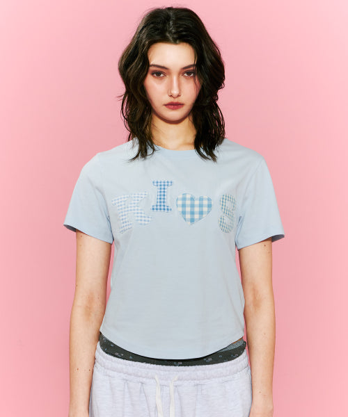BUMPY KISS LOGO APPLIQUE T-SHIRT - 2 COLORS BLUE