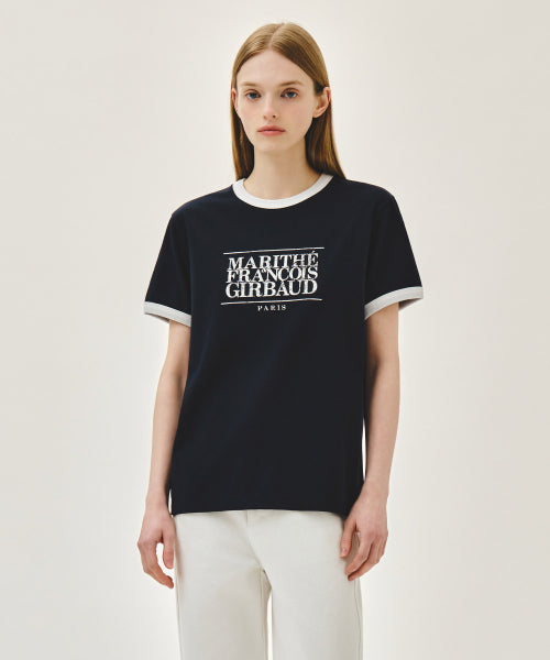 AEROCOOL CRACK CLASSIC LOGO RINGER TEE - 3 COLORS NAVY