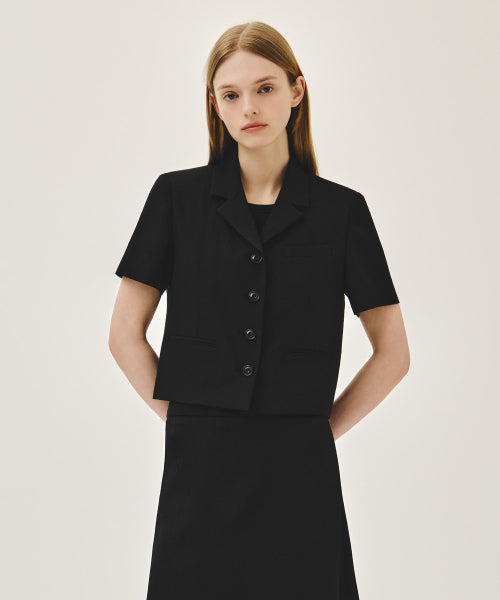 W HALF SLEEVE JACKET - 2 COLORS BLACK