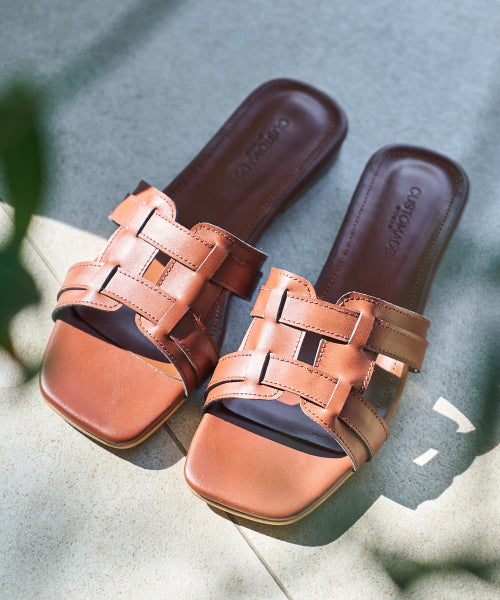 WOVEN MULE BROWN