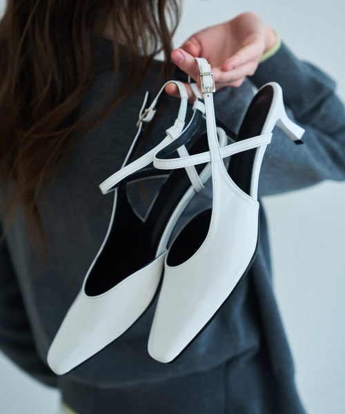 MINI SQUARE HEEL WHITE