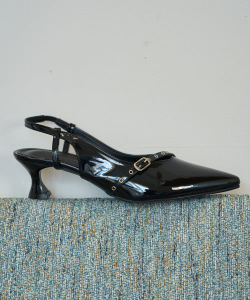 LEA BUCKLE STRAP SLINGBACK BLACK