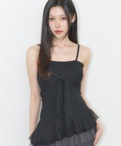RIBBON SLEEVELESS - 3 COLORS BLACK