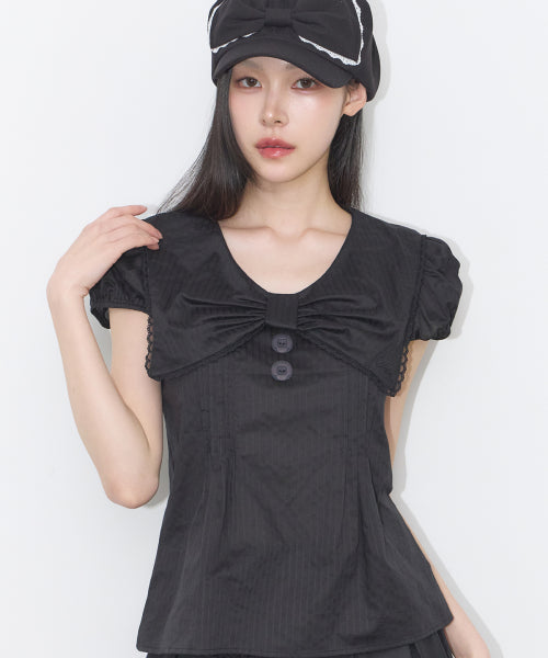 COLLAR BLOUSE - 4 COLORS BLACK
