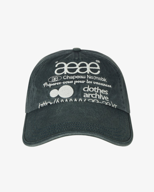 WEB LOGO WASHED 5 PANNEL BALL CAP - 4 COLORS NAVY