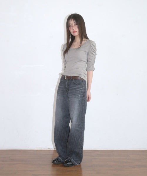 FADE DENIM WASHING PANTS - 2 COLORS