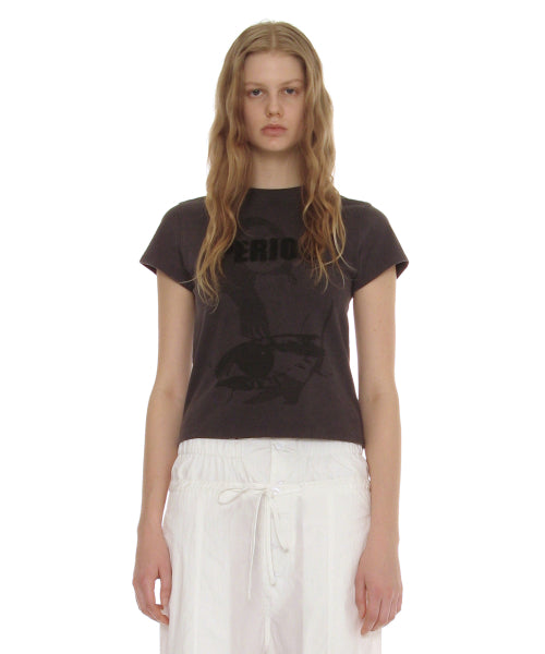 PERIOD PRINTED TEE - 7 COLORS CHARCOAL
