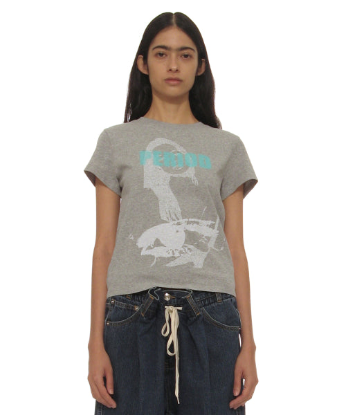 PERIOD PRINTED TEE - 7 COLORS MELANGE GREY