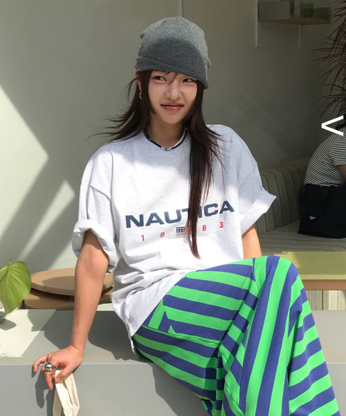 83 FLAG LOGO T-SHIRT - 4 COLORS MELANGE GREY