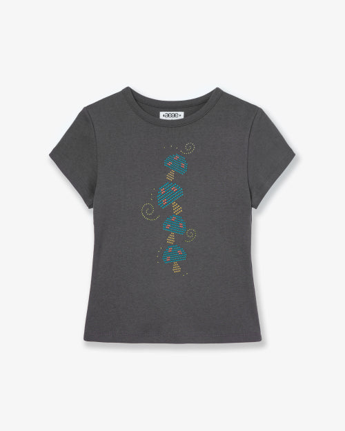 MUSHROOM HOTFIX TEE - 2 COLORS CHARCOAL