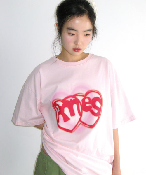 HEART SPRAY TEE - 3 COLORS PINK
