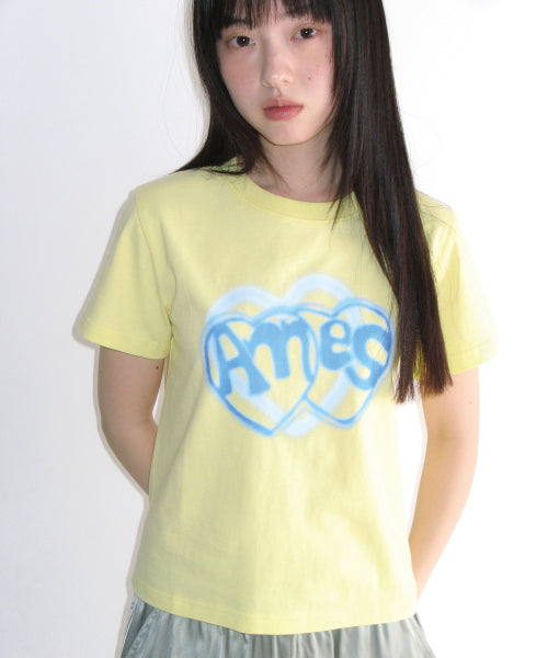 HEART SPRAY TEE - 3 COLORS YELLOW