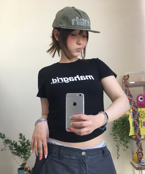 DOT BASIC LOGO ROUND CROP TEE - 2 COLORS