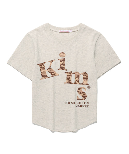 MESSY ALPHA CAMO T-SHIRT - 3 COLORS OATMEAL