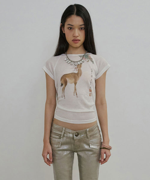 ZEN DEER TEE - 2 COLORS WHITE