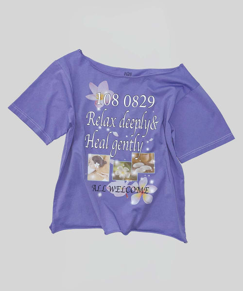 HEALING OFF SHOULDER TEE BABY - 3 COLORS PURPLE
