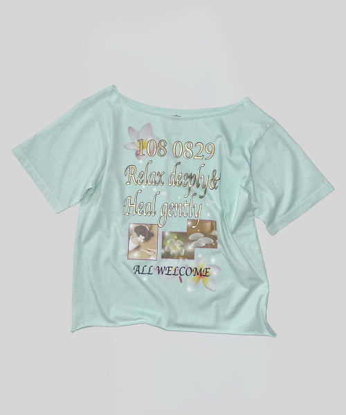 HEALING OFF SHOULDER TEE - 3 COLORS BABY BLUE