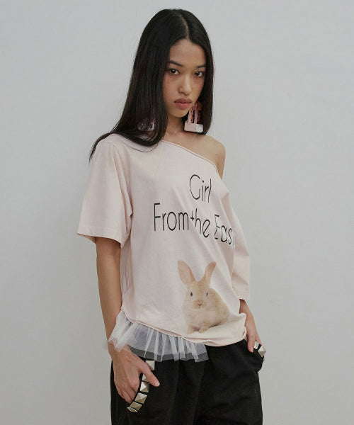 WANDER GIRL OFF SHOULDER TEE - 2 COLORS BABY PINK