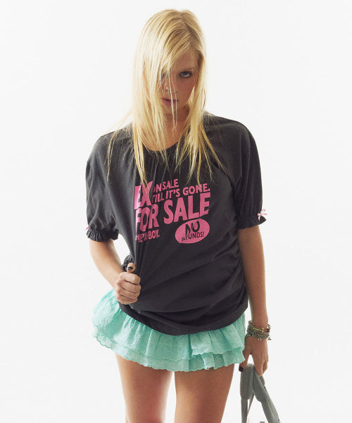 GARAGE SHIRRING TEE - 3 COLORS CHARCOAL