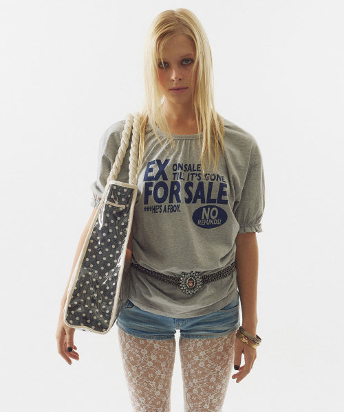 GARAGE SHIRRING TEE - 3 COLORS MELANGE GREY