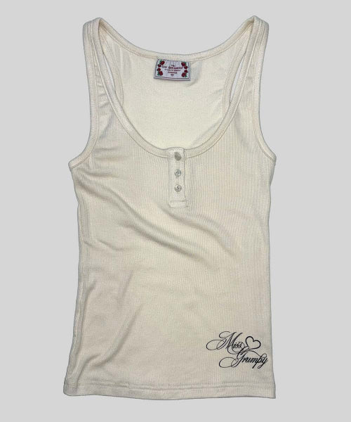 MISS GRUMPY BUTTON UP TOP - 4 COLORS CREAM