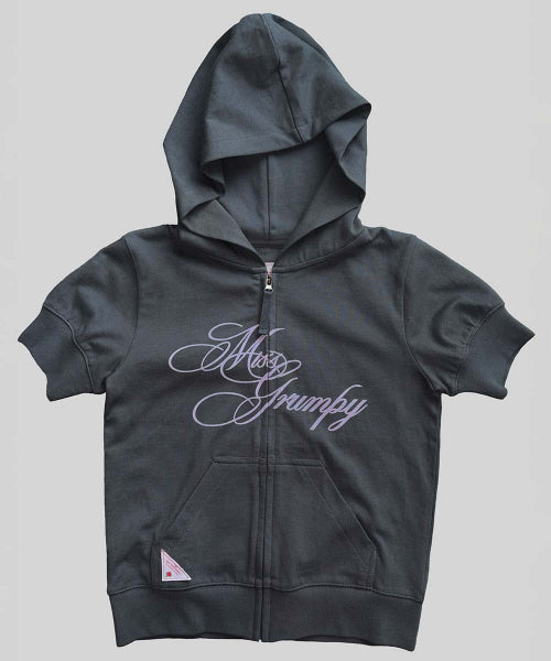 MISS GRUMPY ZIP UP HOODIE - 2 COLORS CHARCOAL