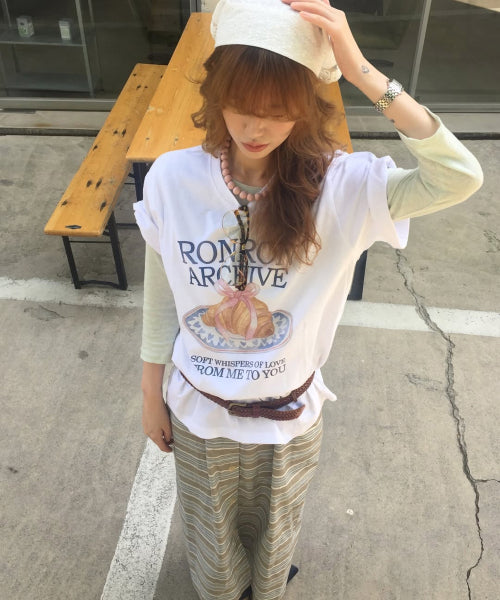 RIBBON CROISSANT BASIC FIT T-SHIRT WHITE