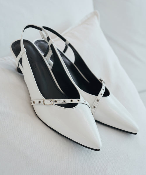 LEA BUCKLE STRAP SLINGBACK WHITE