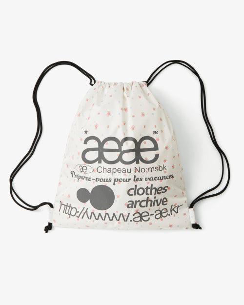 WEB LOGO FLOWER GYM SACK - 2 COLORS WHITE