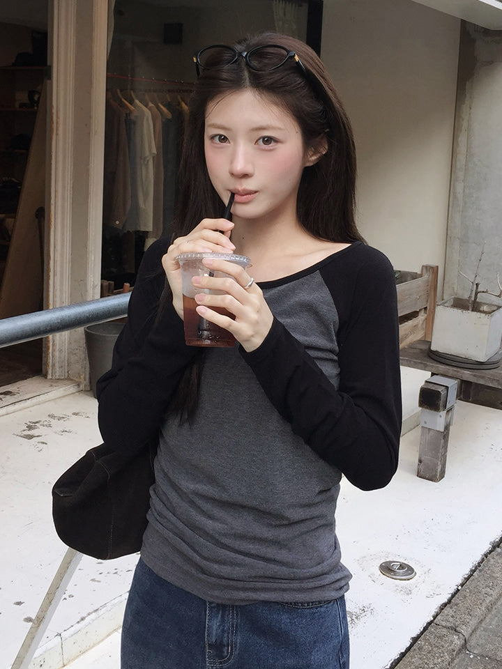 TWO-L COLOR-BLOCK RAGLAN TEE - 5 COLORS
