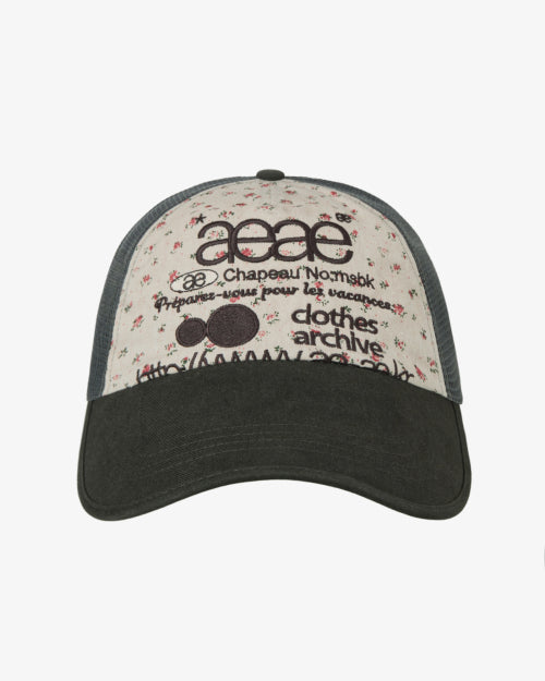 WEB LOGO FLOWER MESH CAP - 2 COLORS BEIGE